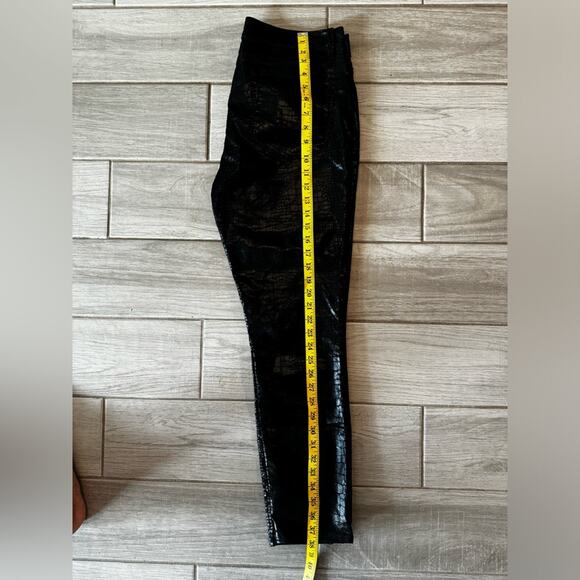 FRAME Le High Skinny Croc-Embossed Jeans‎ Black Designer Size 30 - Picture 13 of 13